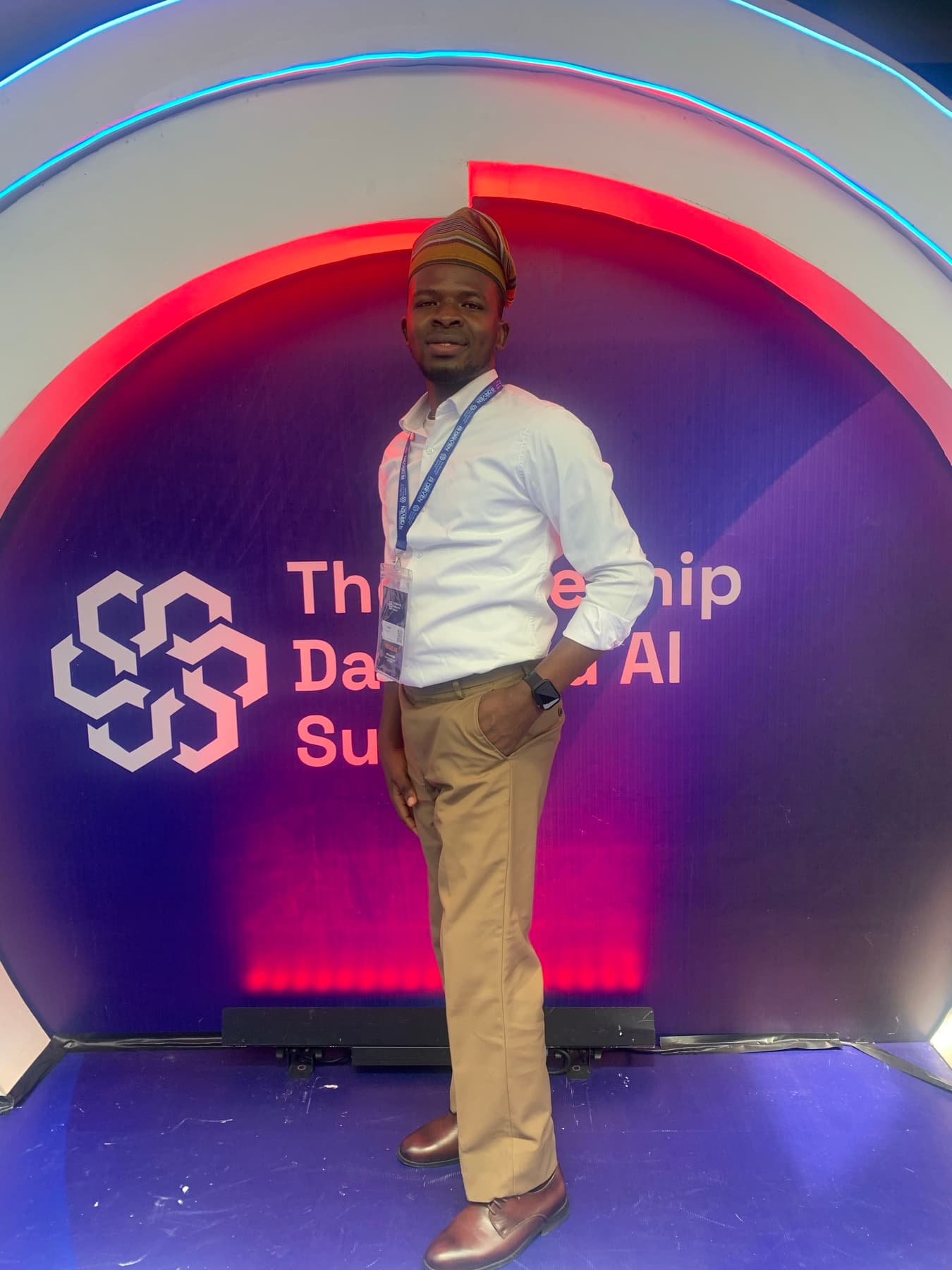 Israel Afolabi at a Data and AI leadership summit
