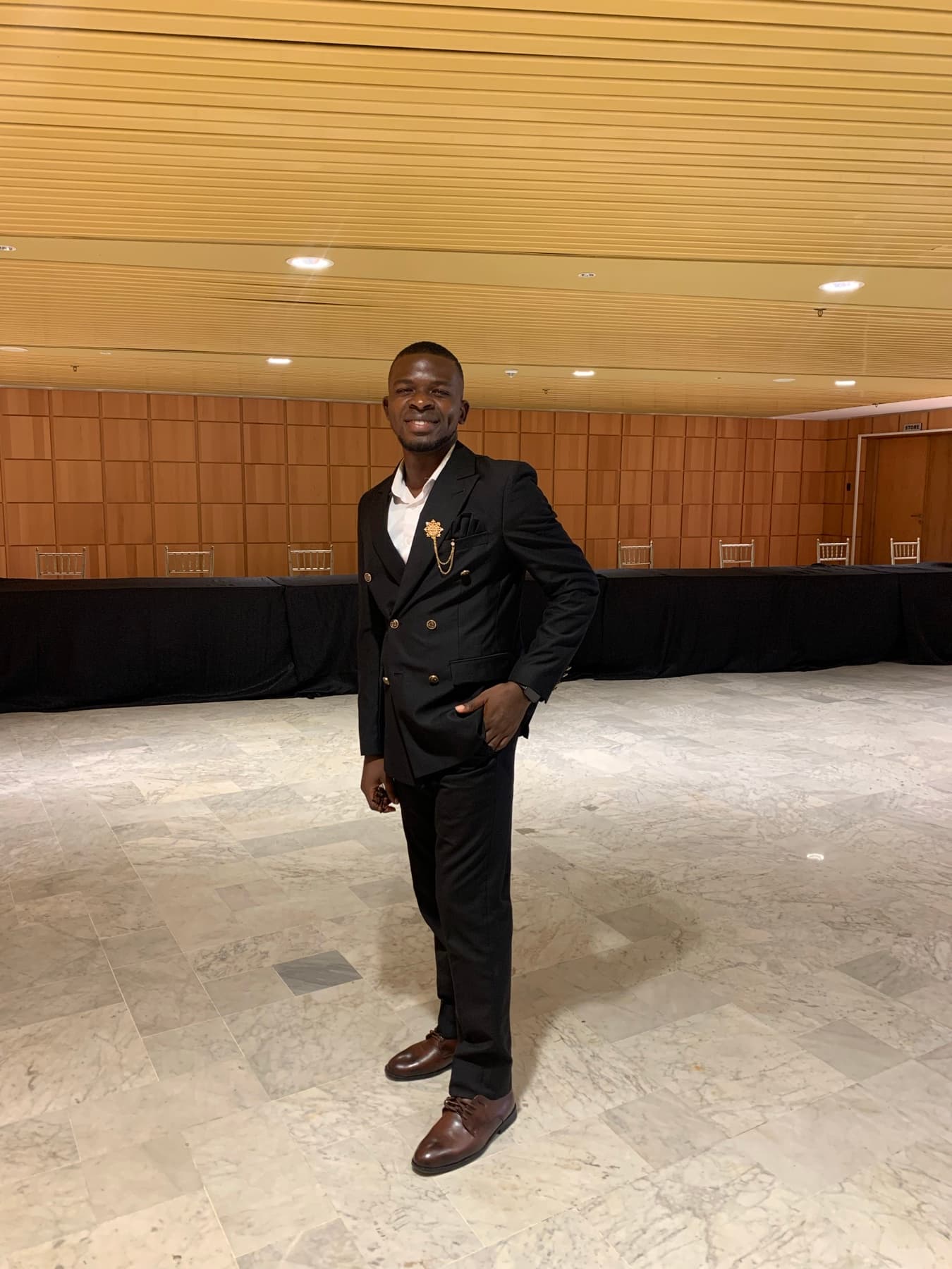 Israel Afolabi at a technology meetup