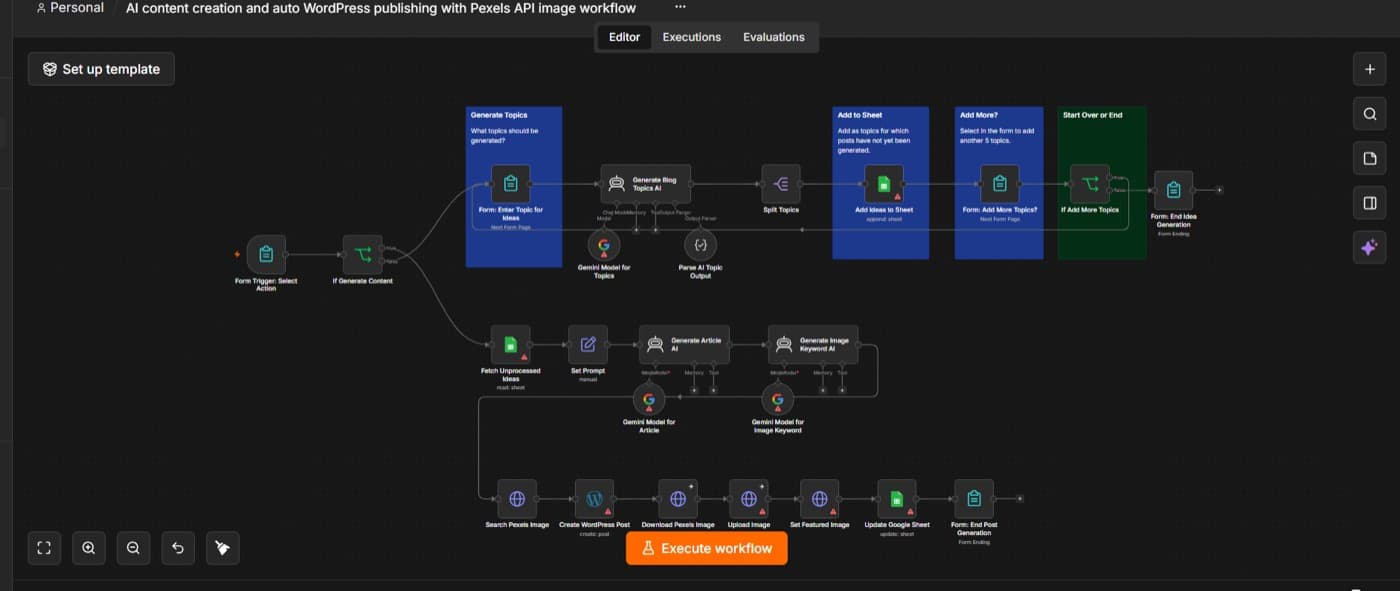 AI Content Creation Pipeline — build screenshot