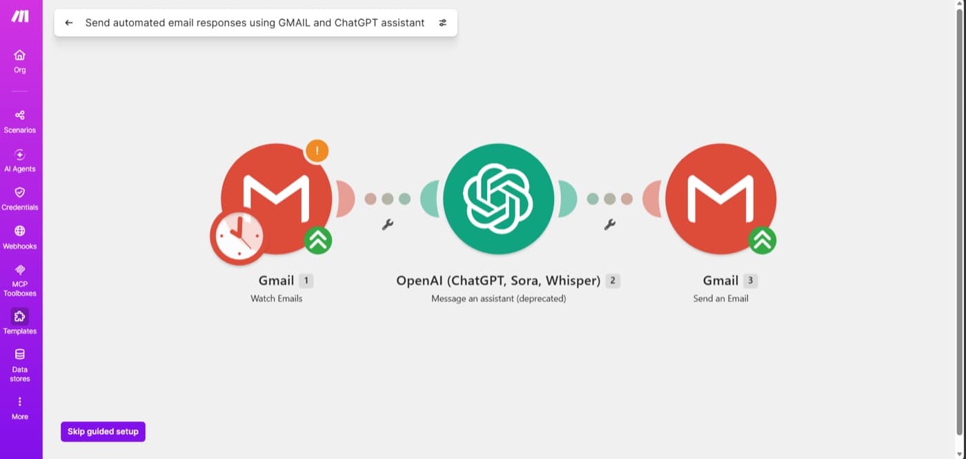 Automated Email Reply System — build screenshot